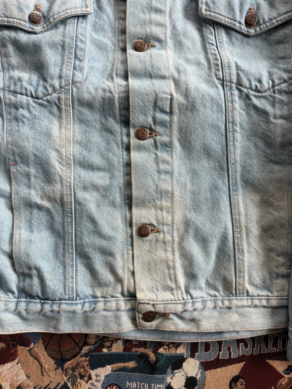 Vintage 90s Men’s Faded Glory Blue Denim Trucker Jacket